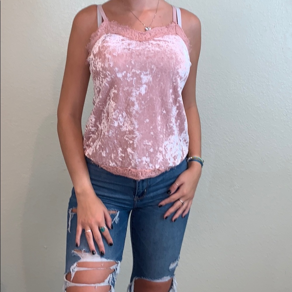 Lace Velvet Tank Top